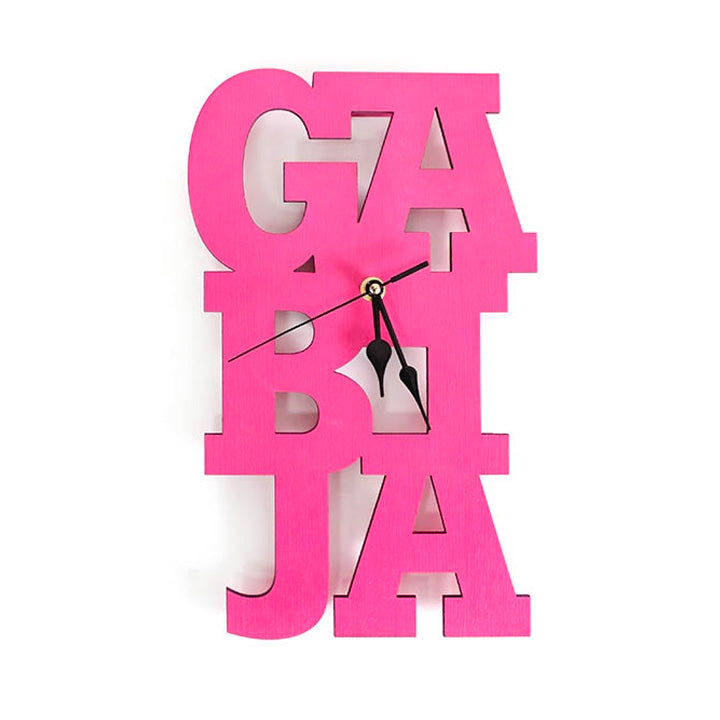 Koka pulkstenis "Gabija" rozā