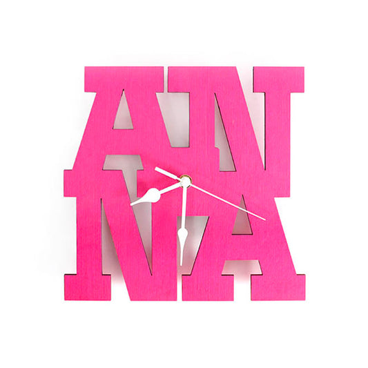 Vārda pulkstenis "Anna" rozā